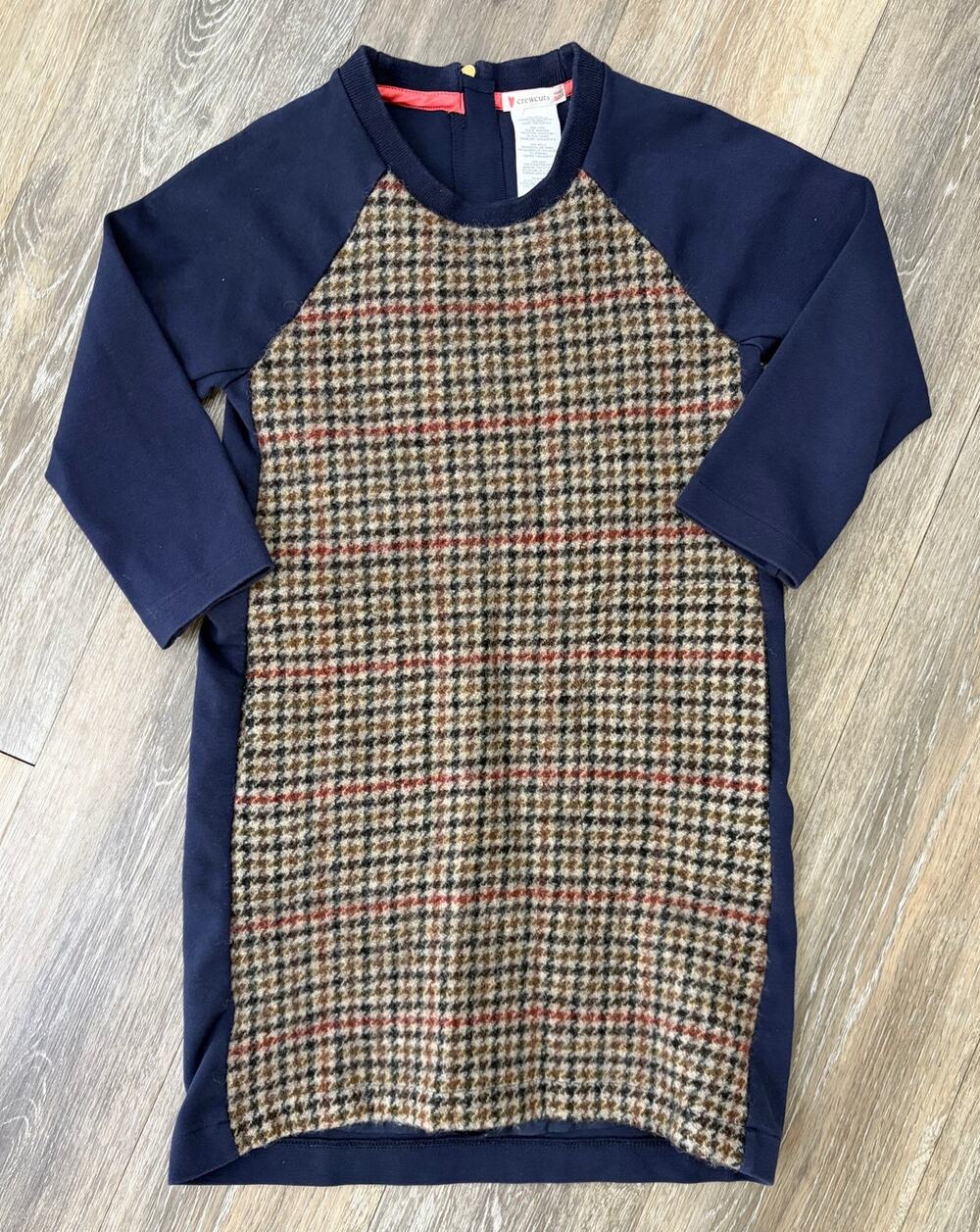 Crewcuts Wool Dress Girls Size 10 Plaid Houndstooth Preppy